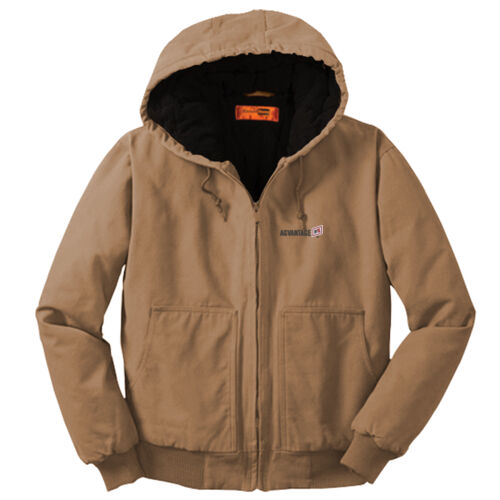 Washed Duck Cloth Insulated Hooded Work Jacket - Dark Thumbnail