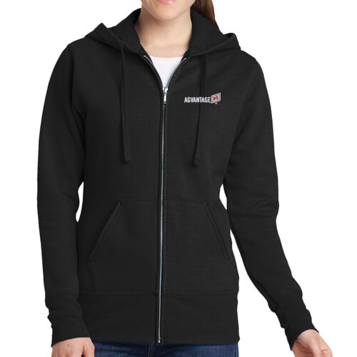 Ladies Core Fleece Full Zip Hooded Sweatshirt - Light Thumbnail