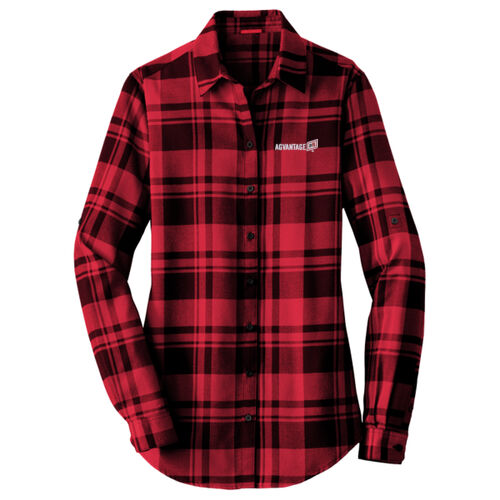 Ladies Plaid Flannel Tunic - Light Thumbnail