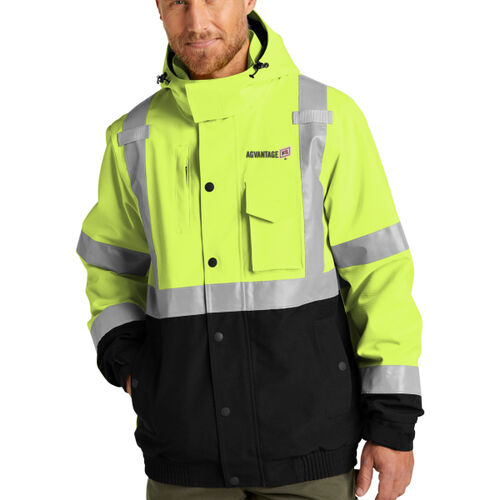 Ansi 107 Class 3 Waterproof Insulated Ripstop Bomber Jacket - Dark Thumbnail