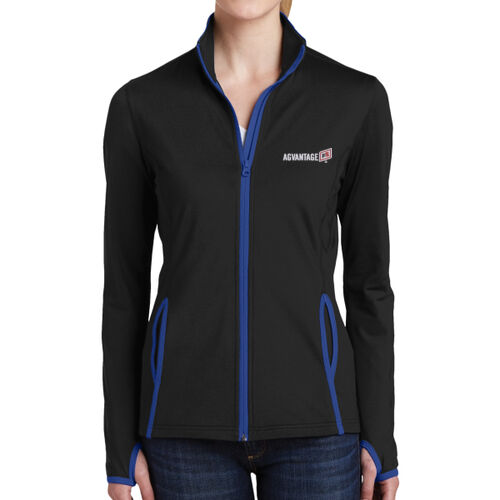 Ladies Sport Wick ® Stretch Contrast Full Zip Jacket - Light Thumbnail