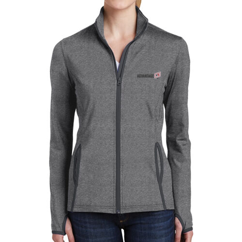 Ladies Sport Wick ® Stretch Contrast Full Zip Jacket - Dark Thumbnail
