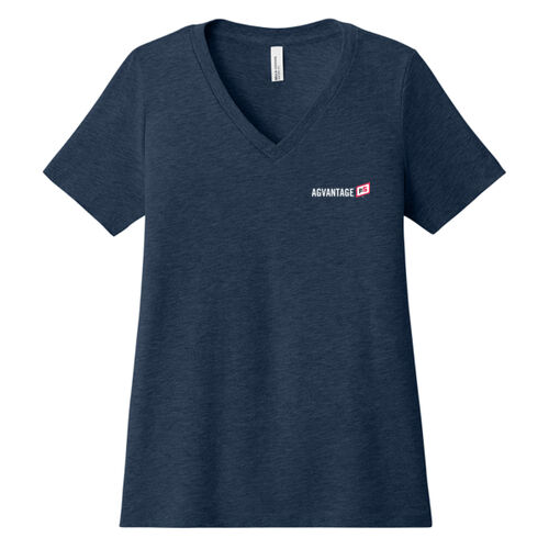 Women's Relaxed Heather CVC V Neck Tee - Light Thumbnail
