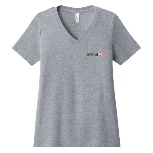 Women's Relaxed Heather CVC V Neck Tee - Dark Thumbnail