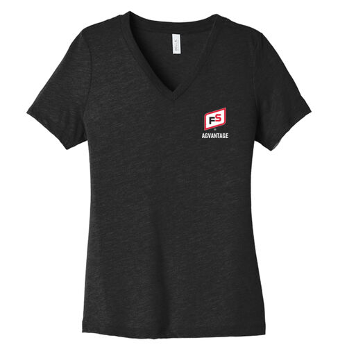 Women's Relaxed Heather CVC V Neck Tee - Light Thumbnail