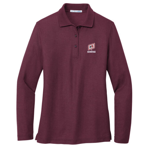 Ladies Silk Touch™ Long Sleeve Polo - Light Thumbnail