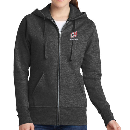 Ladies Core Fleece Full Zip Hooded Sweatshirt - Light Thumbnail