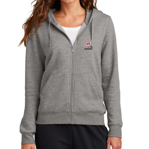 Women's Club Fleece Sleeve Swoosh Full Zip Hoodie - Dark Thumbnail