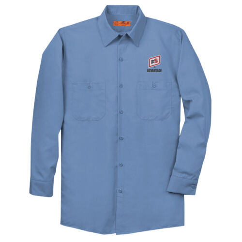 Long Size, Long Sleeve Industrial Work Shirt - Dark Thumbnail
