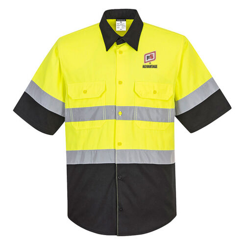 Portwest Two Tone Short Sleeve Button Up Work Shirt Thumbnail