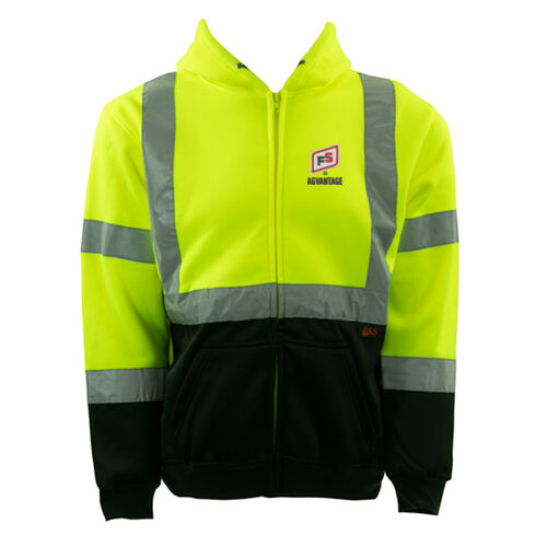 GSS Safety Class 3 Full Zipper Hooded Sweatshirt with Black Bottom Thumbnail